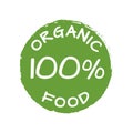 Organic icon or logo. 100% Natural products green label. vector illustration Royalty Free Stock Photo
